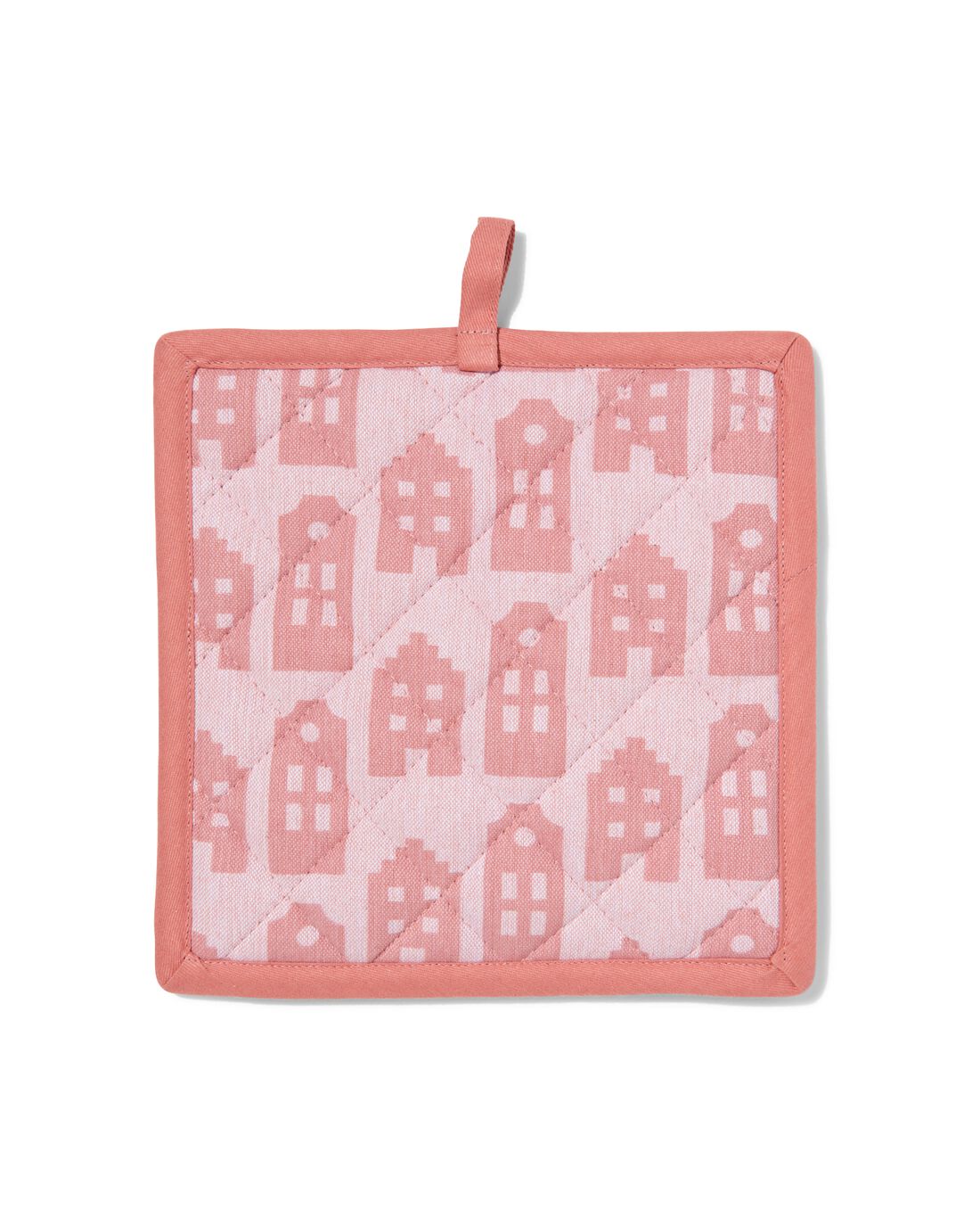 HEMA Pannenlap 21×21 Roze Huisjes (roze) | 8720354561720