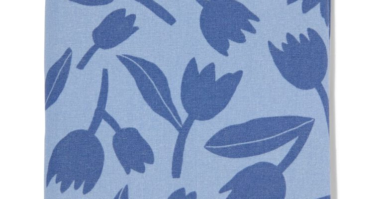 HEMA Tafelkleed Met Tulpen 140×240 Katoen (blauw) | 8720354645253