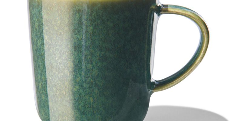 HEMA Koffiemok Chicago 130 Ml – Reactief Glazuur – Groen (groen) | 8718537843374